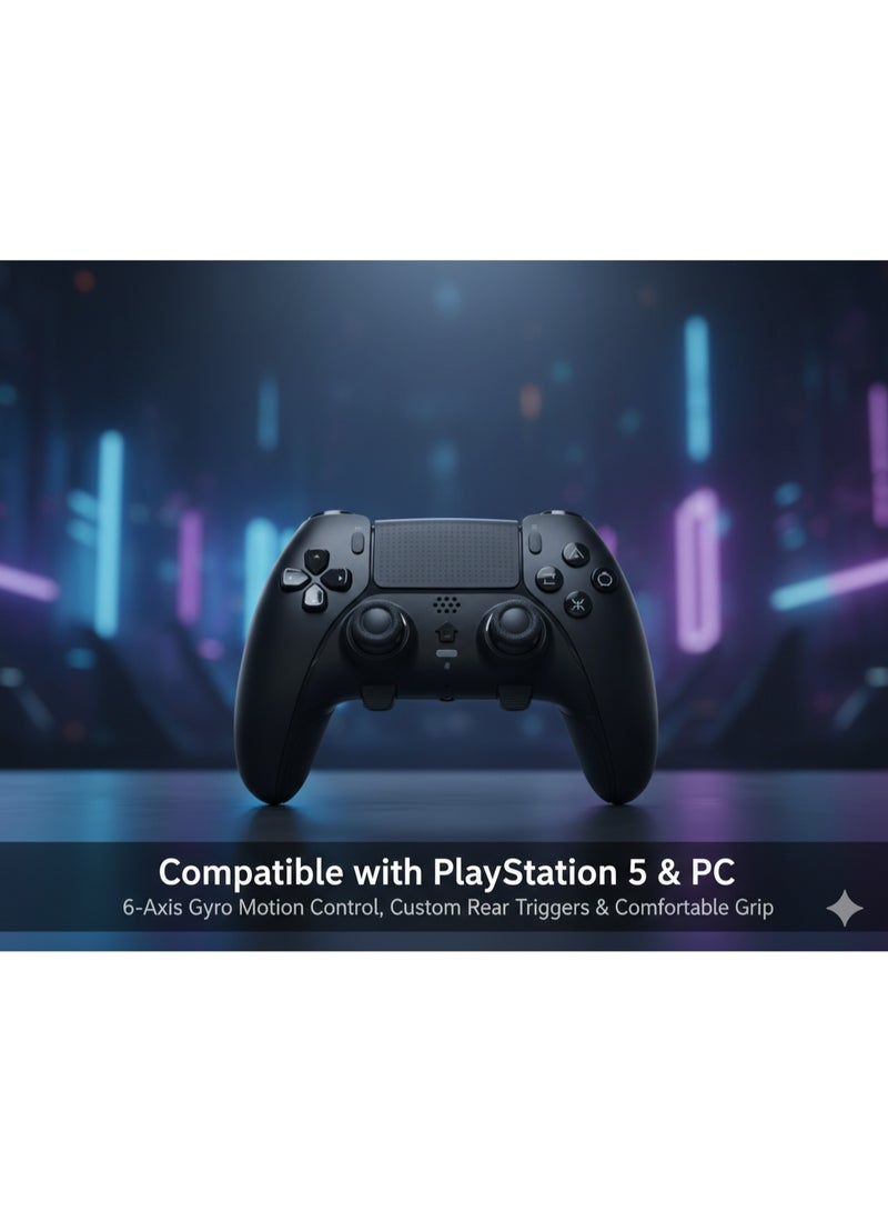 epicarma Wireless Controller for PS5 & PC – DualSense Edge Style Bluetooth Gamepad with 6-Axis Gyro, Custom Rear Triggers, Long Battery Life, PS5 Compatible Gaming Controller - Image 5